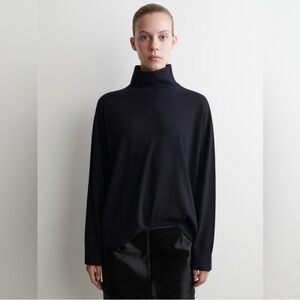 COS Merino Wool Turtleneck Ribbed Sweater